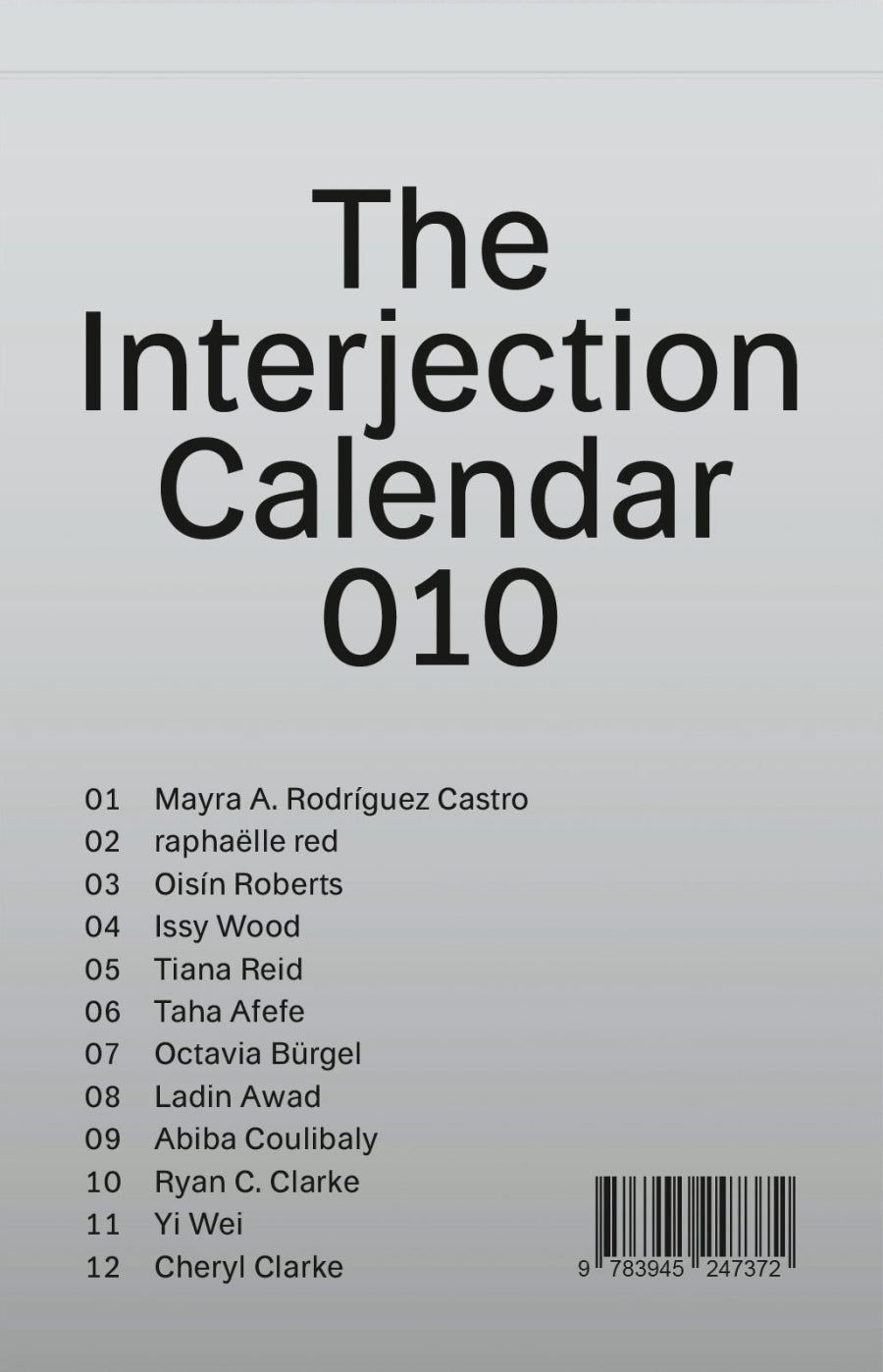 Rhea Dillon: The Interjection Calendar: 010