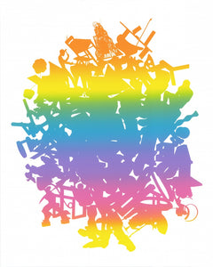 Peter Coffin, Untitled (Rainbow Sculpture Silhouette Pile), 2008