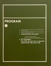 Christopher Williams: Program. For Example: Dix-Huit Leçons Sur La Société Industrielle (Revision 10)